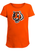 Cincinnati Bengals Girls Primary Logo Crew Neck T-Shirt - Orange