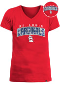St Louis Cardinals Girls Flip Sequin Wordmark Fashion T-Shirt - Red
