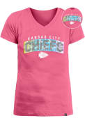 Kansas City Chiefs Girls Flip Sequin Wordmark Fashion T-Shirt - Pink
