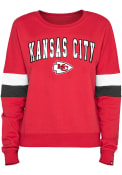 Kansas City Chiefs Womens Contrast Crew Sweatshirt - Red