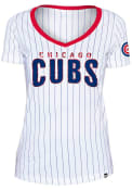 Chicago Cubs Womens Pinstripe T-Shirt - White