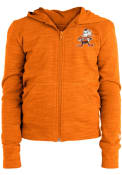 Cleveland Browns Girls Reverse Space Dye French Terry Retro Full Zip Jacket - Orange