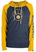 Milwaukee Brewers Womens Contrast Hooded Sweatshirt - Navy Blue