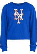 New York Mets Womens Brushed T-Shirt - Blue