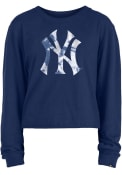 New York Yankees Womens Brushed T-Shirt - Navy Blue