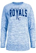 Kansas City Royals Womens Space Dye Crew Sweatshirt - Blue
