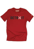 Rally Detroit Red Crossed Pistons Short Sleeve T Shirt