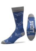 Detroit Lions Allover Logo Dress Socks - Navy Blue