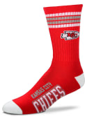 Kansas City Chiefs Duece Four Stripe Crew Socks - Red