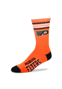 Philadelphia Flyers Duece Four Stripe Crew Socks - Orange