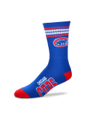 Chicago Cubs 4 Stripe Deuce Crew Socks - Blue