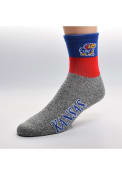 Kansas Jayhawks Tri Level Quarter Socks - Blue