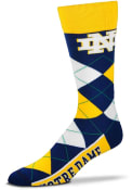 Notre Dame Fighting Irish Calf Logo Argyle Socks - Blue