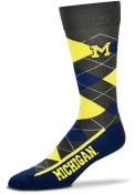 Michigan Wolverines Argyle Zoom Argyle Socks - Navy Blue