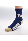 Pitt Panthers Logo Name Quarter Socks - Navy Blue
