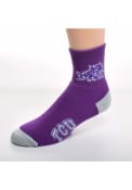 TCU Horned Frogs Logo Name Quarter Socks - Purple