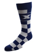 Xavier Musketeers Jumb Check Dress Socks - Navy Blue