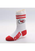 Kansas City Chiefs Baby 2 Stripe Quarter Socks - White