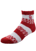 Oklahoma Sooners Womens Stripe Quarter Socks - Crimson
