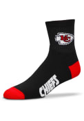 Kansas City Chiefs Team Logo Quarter Socks - Black