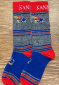 Kansas Jayhawks Stripealicious Dress Socks - Blue