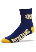 Notre Dame Fighting Irish Team Logo Quarter Socks - Navy Blue