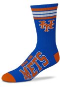New York Mets 4 Stripe Duece Crew Socks - Blue