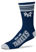 New York Yankees 4 Stripe Duece Crew Socks - Blue