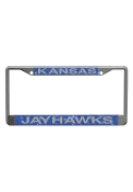 Kansas Jayhawks Team Name Blue Glitter License Frame