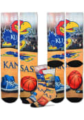 Kansas Jayhawks College Mascot Crew Socks - Blue
