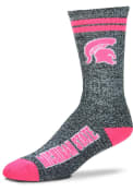 Michigan State Spartans Womens Melange Crew Socks - Grey