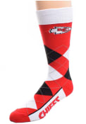 Kansas City Chiefs Calf Logo Argyle Socks - Red