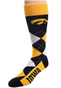 Iowa Hawkeyes Calf Logo Argyle Socks - Black