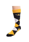 Missouri Tigers Calf Logo Argyle Socks - Yellow