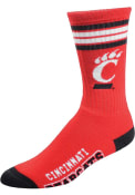Red Cincinnati Bearcats 4 Stripe Deuce Mens Crew Socks