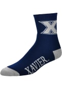 Xavier Musketeers Team Logo Quarter Socks - Navy Blue