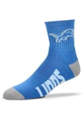 Detroit Lions Team Logo Quarter Socks - Blue