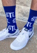 St Louis Mens Navy Blue Allover Repeat Dress Socks