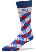 Kansas Jayhawks Plaid Argyle Socks - Blue