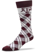 Texas A&M Aggies Plaid Argyle Socks - Maroon