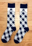 Dallas Cowboys Plaid Argyle Socks - Navy Blue