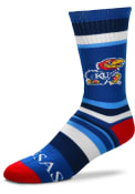 Kansas Jayhawks Rainbow Stripe Crew Socks - Blue