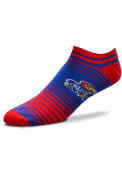 Kansas Jayhawks Womens In and Out Stripes No Show Socks - Red