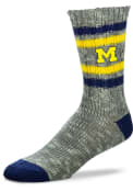 Michigan Wolverines Womens Alpine Tweed Crew Socks - Blue