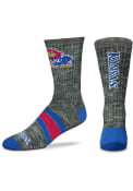 Kansas Jayhawks Quad Crew Socks - Charcoal