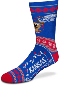 Kansas Jayhawks 2019 Ugly Sweater Crew Socks - Blue