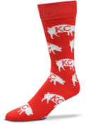 Kansas City KC Pig Allover Dress Socks - Red