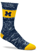 Michigan Wolverines Womens Alpine Stripes Crew Socks - Blue
