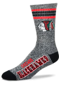 Chicago Blackhawks Marbled 4 Stripe Deuce Crew Socks - Grey