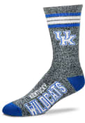 Kentucky Wildcats Marbled 4 Stripe Deuce Crew Socks - Grey